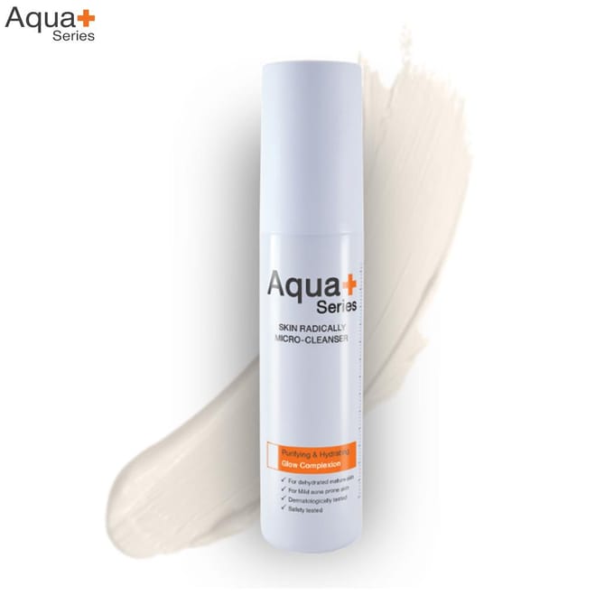 Aqua+ Serie In Radical Micro-Cleanser, Zuiverend en Hydraterend, Glow Teint, 150 ml. 150 ml. white