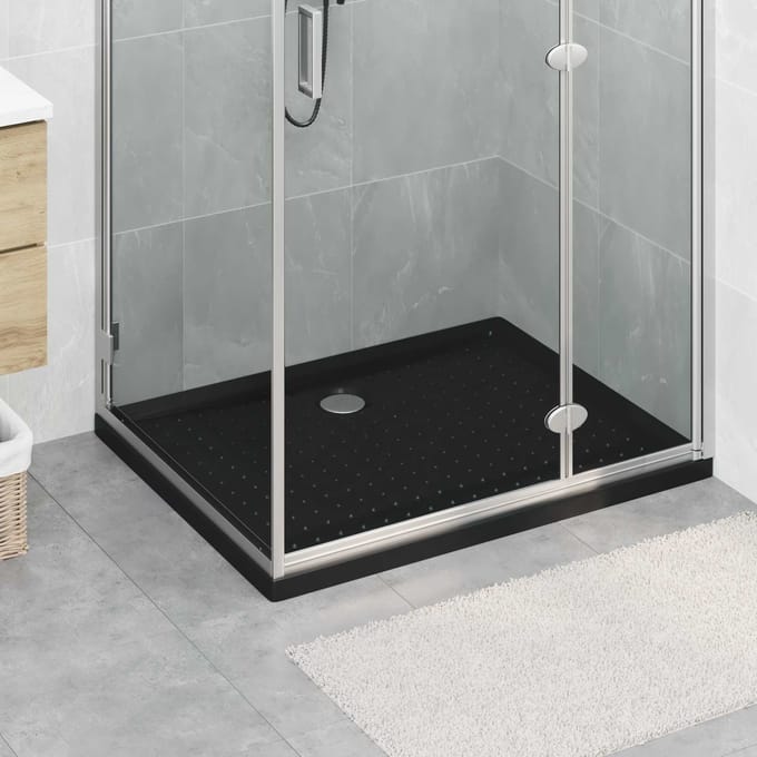 vidaXL - Douche - Basis - Tray - met - Stippen - 100 - x - 80 - x - 4 - cm - ABS - Zwart