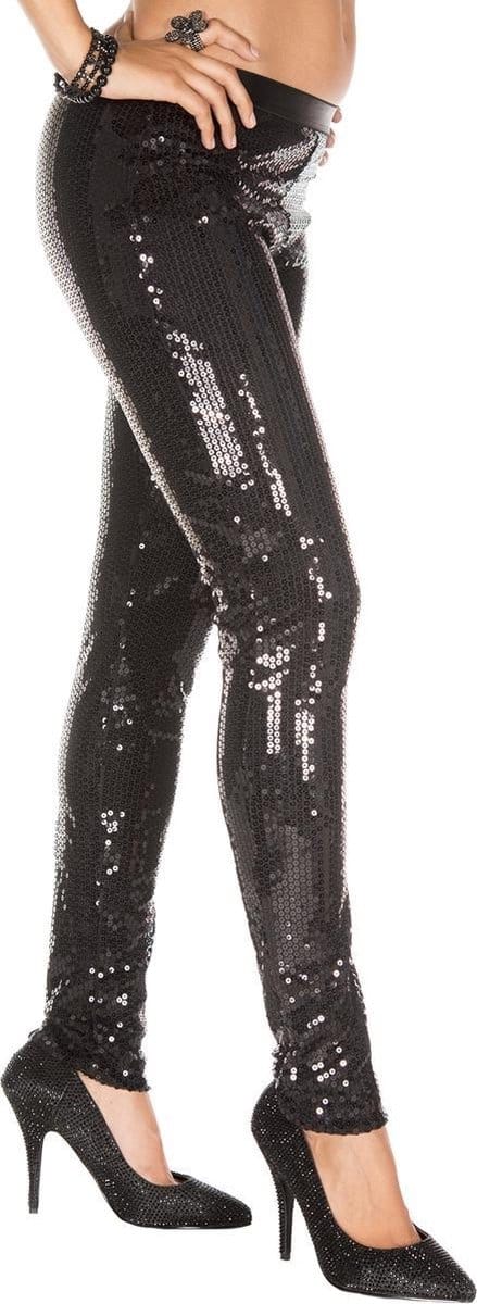 Music Legs Legging Met Pailletten - Zwart
