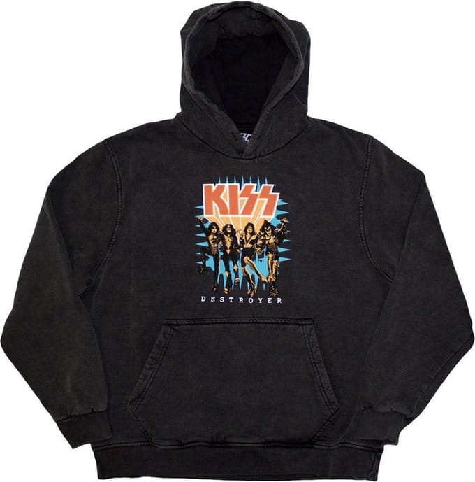 Kiss - Destroyer 3D Logo Hoodie/trui - S - Grijs