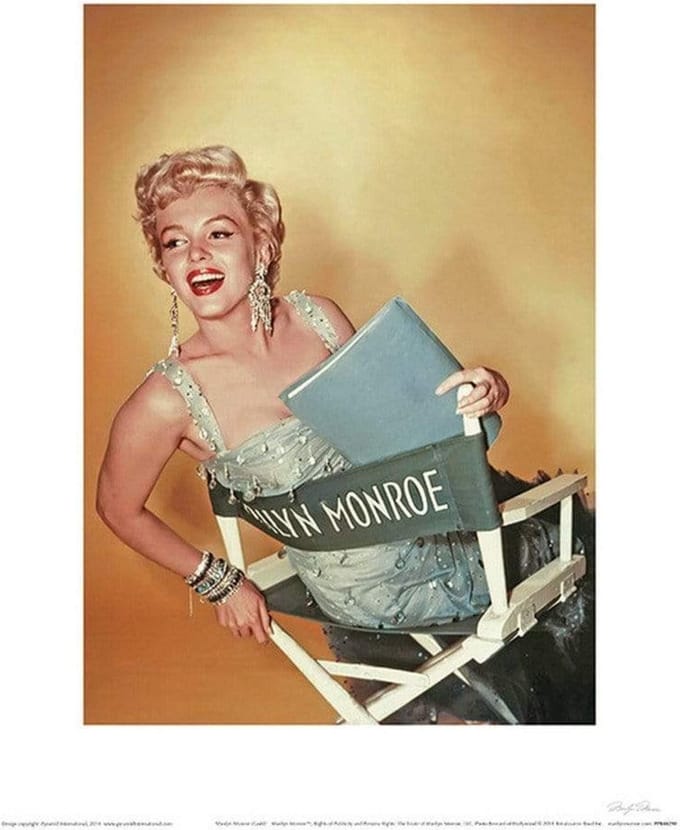 Marilyn Monroe - Gold Kunstdruk 30x40cm