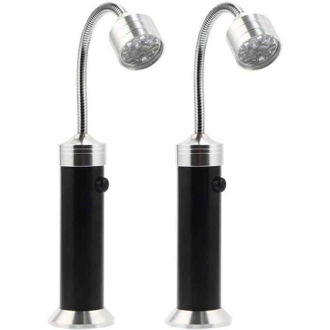 Barbecue Lamp - Zeer Heldere LED - Magnetische Basis - 360° Flexibel - 2 Stuks zwart