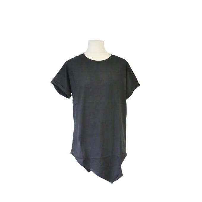Urban Classics - Asymetric Long Heren Tshirt - L - Zwart