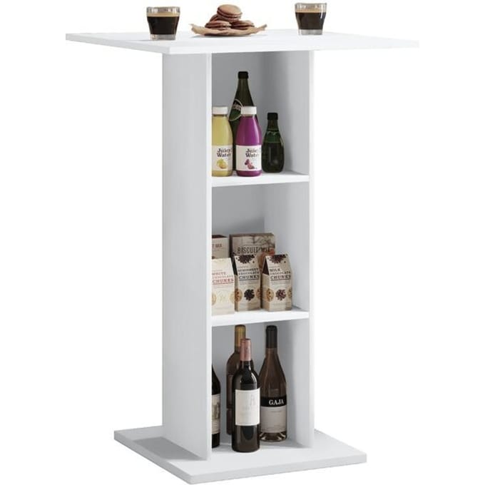 Standos bartafel met 3 plankenwit.