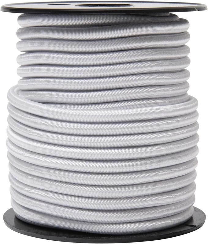 Spanrubber Rol - Elastisch Touw - Vastzetten Spullen - UV Bestendig - 6mm x 20m - Wit