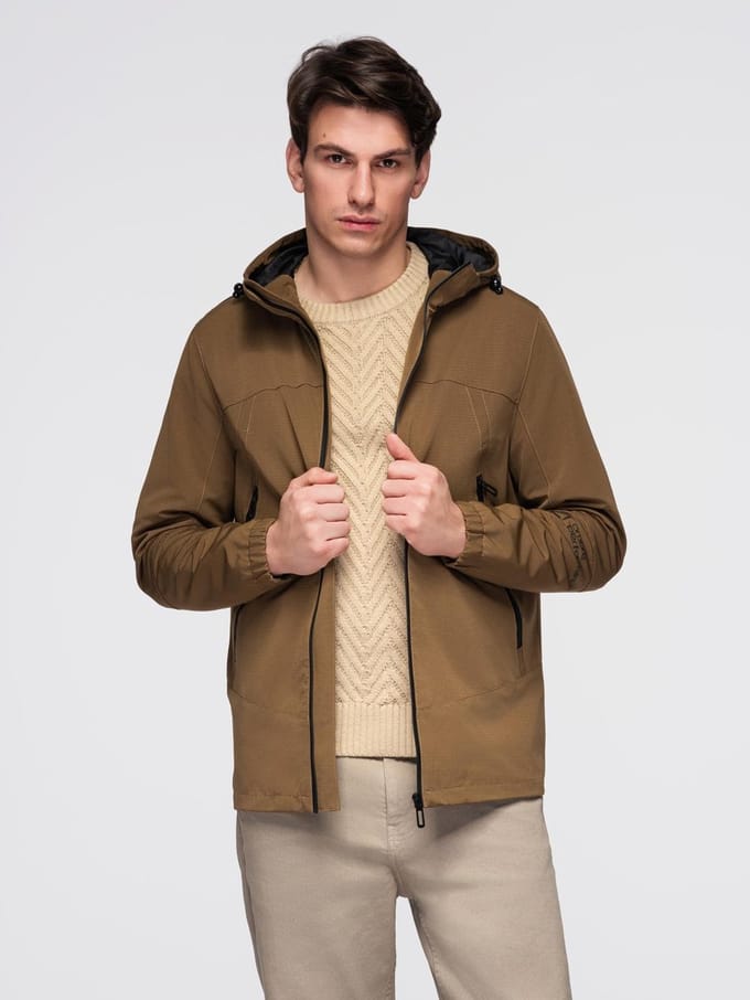 OMBRE Jas - Rits - Effen Bruin M