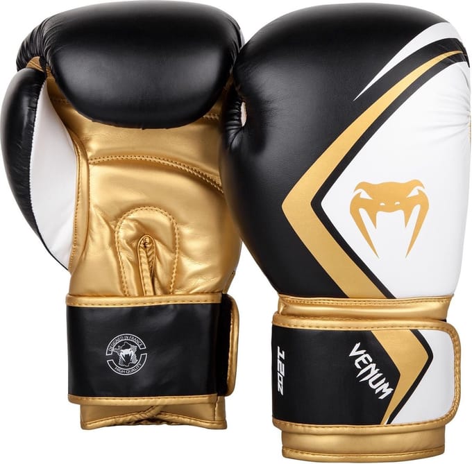 Venum Bokshandschoenen Contender 2.0 Zwart/Wit/Goud -14oz