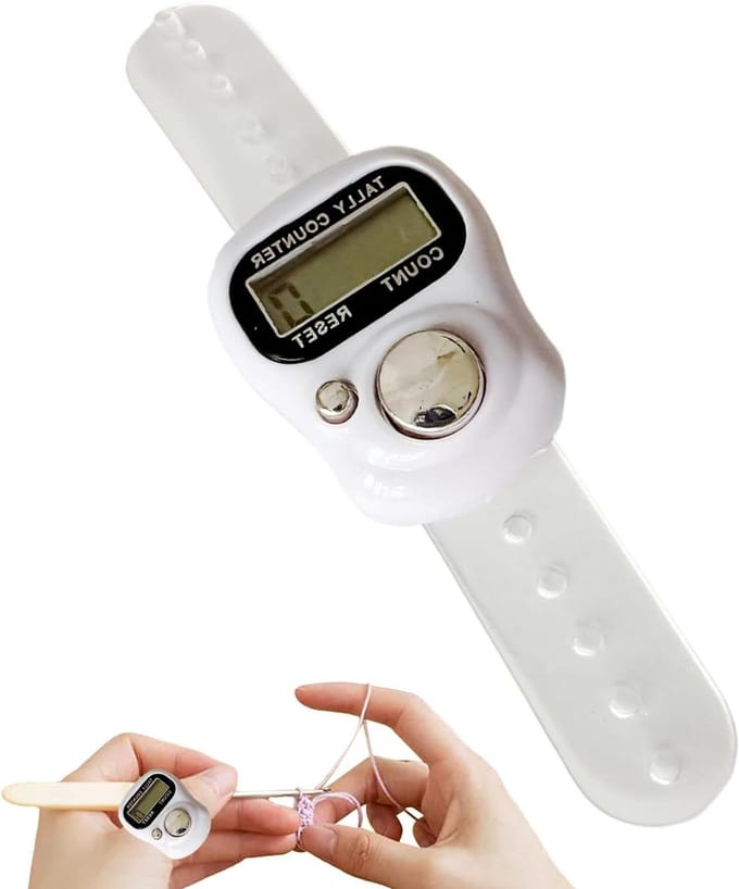 Digitale Vingerteller - Handteller Clicker - Activiteiten Tellen - Multifunctioneel Display - 12 cm - Wit