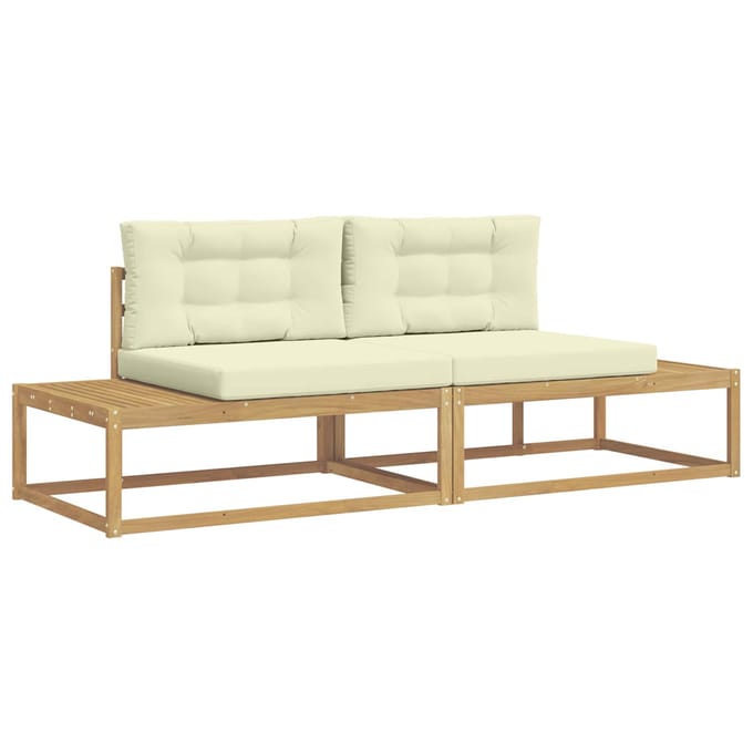 vidaXL - Buiten - bank - set - Polyester - Wit