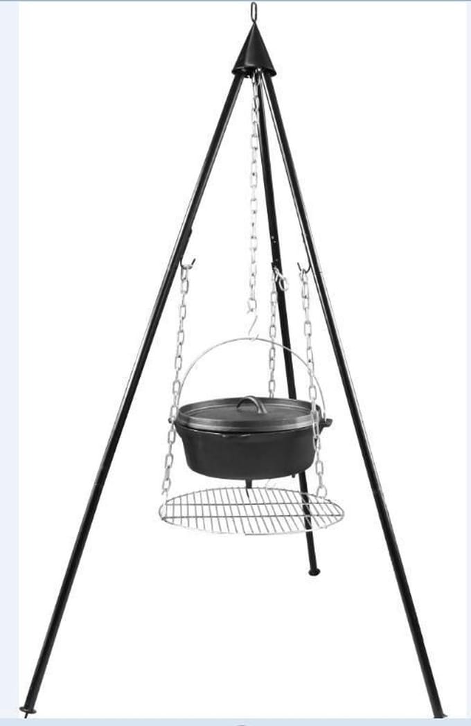 Driepoot bestemd voor dutch oven en rooster