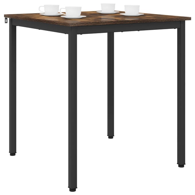vidaXL - Eettafels - 70 - x - 70 - x - 75 - cm - Bewerkt - hout - Gerookt - eiken - Vierkant