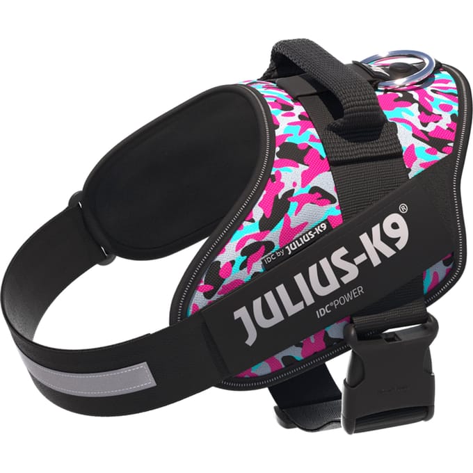 Julius-K9 IDC Krachtharnas Roze & Grijs Grootte M: Borstomvang 58 - 76 cm Hond