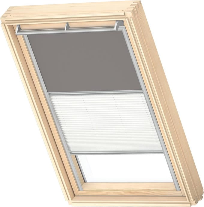 Velux Verduisterend Rolgordijn Dfd C04 0705s - Manueel - Grijs En Wit