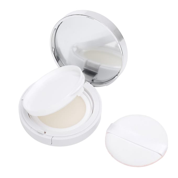 Boîtier de Fond de Teint Coussin Vide avec Miroir Houppette Cuillère Rechargeable Couvercle Scellé Récipient Poudre Maquillage white