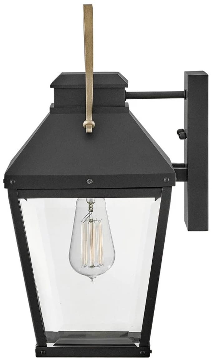 Hinkley LED Wand Buitenlamp Dawson | 1X E27 Max 60W | Black with Burnished Bronze accent