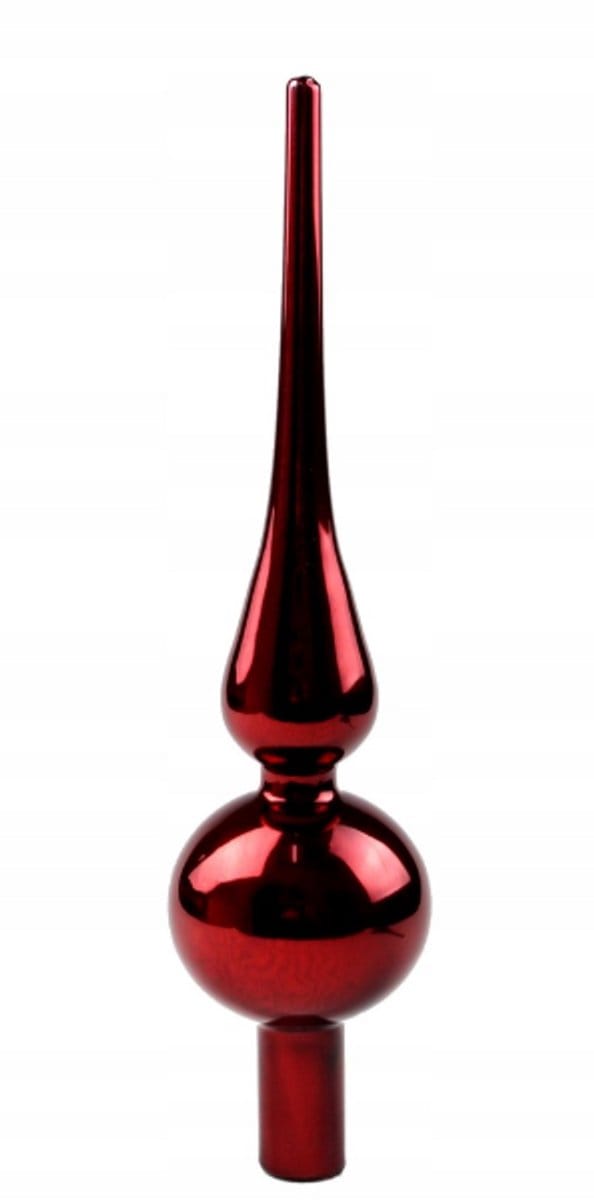Kerstboom Piek | Glas | 24,5 cm | Glanzend | Rood