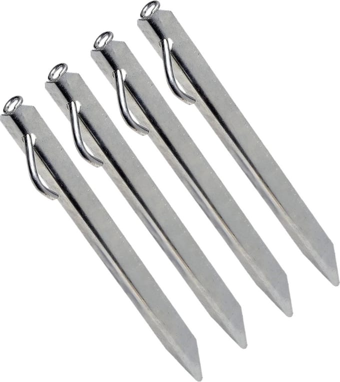 8x stuks grondpennen/tentharingen metaal met oog 38 cm - Rotspennen