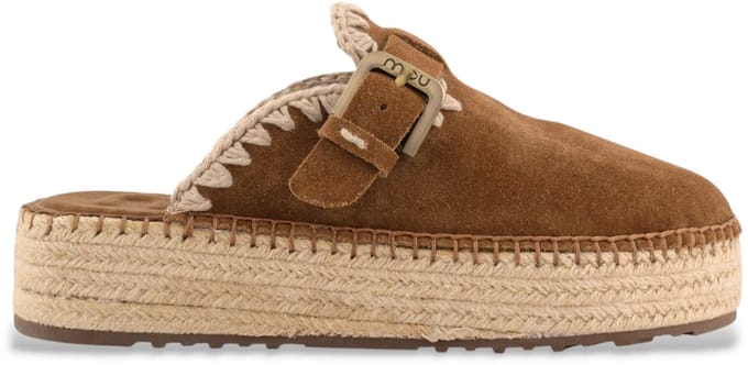 Mou Jute Clog Plain Sue Instappers - Dames - Bruin - Maat 41