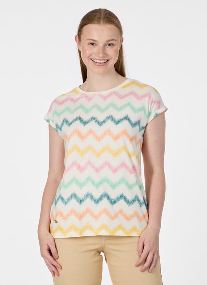 Shirt Diona beige streep print KM Ragwear - maat 3XL