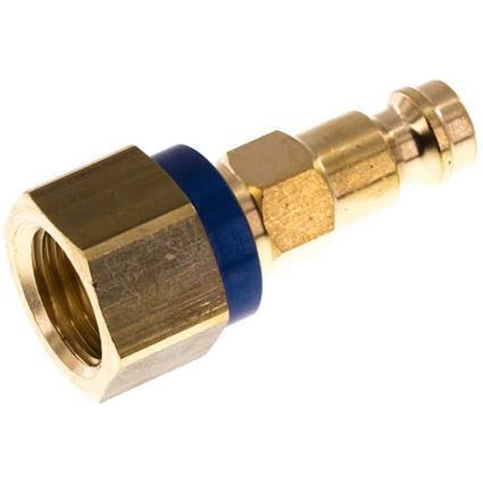 Messing DN 5 Blauw-Coded Luchtkoppeling Insteeknippel G 1/4 inch Binnendraad
