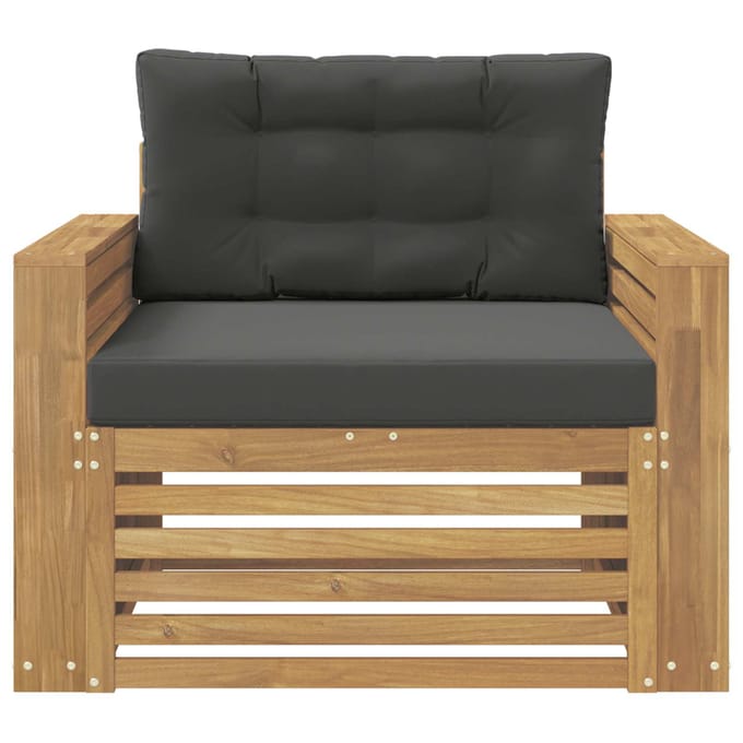 vidaXL - Buitensofa - Polyester - Wit - en - antracietkleurig