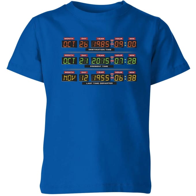 Back To The Future Destination Clock Kids' T-Shirt - Blue - 110/116 (5-6 jaar)
