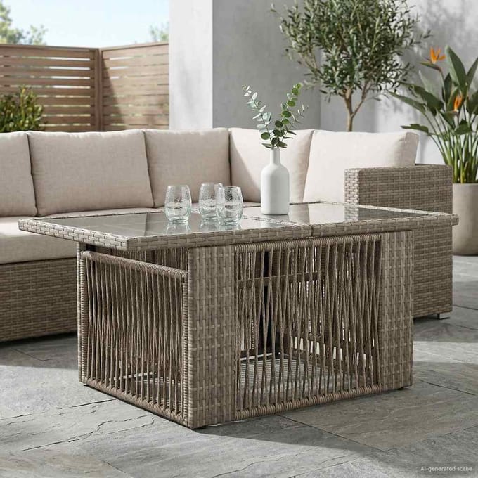 vidaXL - Tuinstoel - met - opklapbare - tafel - Grijs - 100 - x - 55 - x - 37 - cm