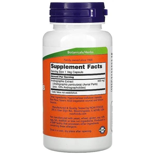 Now Foods EXTRAIT D'ANDROGRAPHIS 400MG.  90 VCAPS