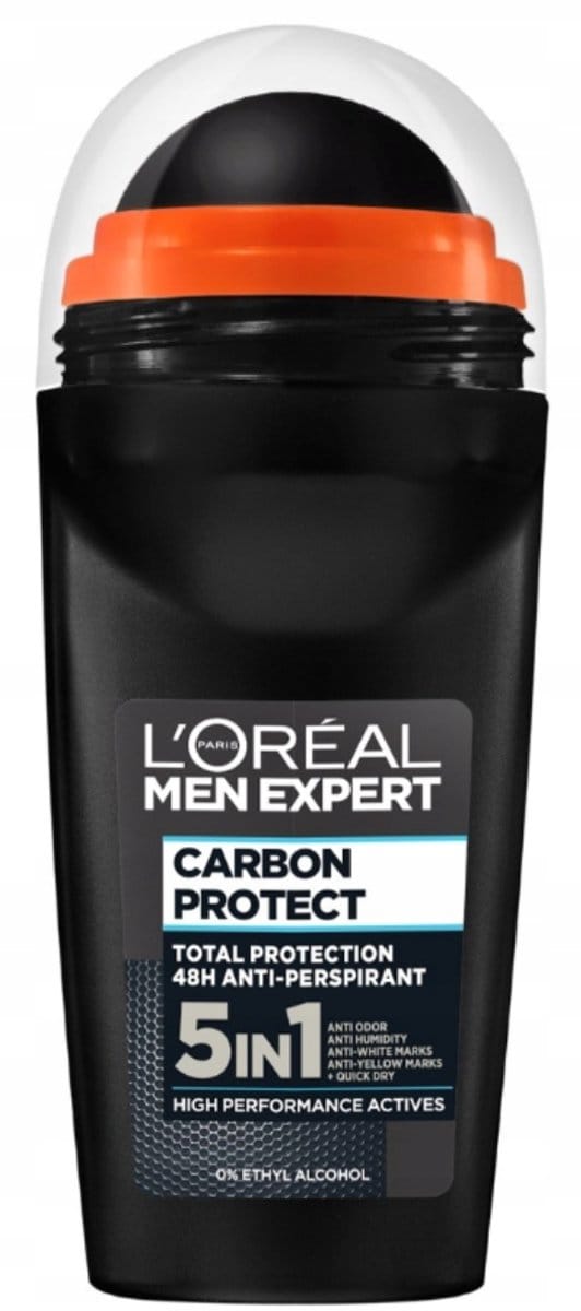 L'Oréal Paris Men Expert - Antiperspirant Roller - 5 in 1 Bescherming - Carbon Protect - 48u Uithouding