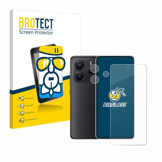 Screenprotector voor Xiaomi Redmi Note 14 (Voor+Camera) Beschermglas transparant