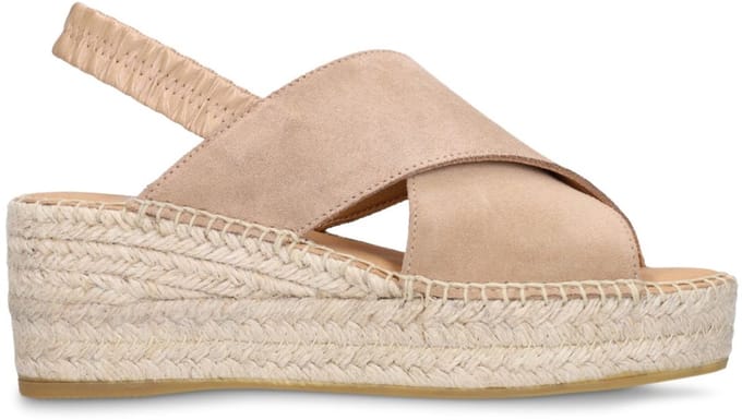 Manfield - Dames - Taupe suède sleehakken - Maat 39
