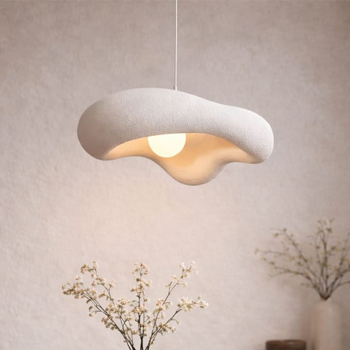 Milton & Oldbrook Japandi Hanglamp Ø 40 cm Zenica Wit Steenlook