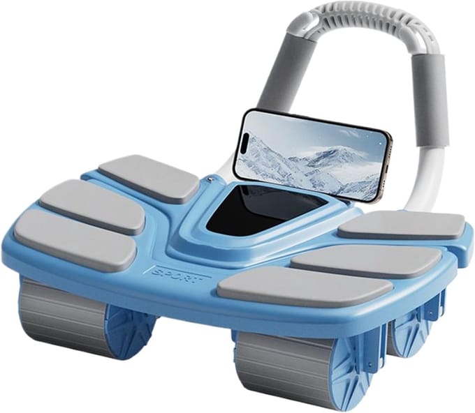 Buikspierwiel - Core Trainer - Thuis Trainen - Automatisch Terugverend - 36 cm - Blauw