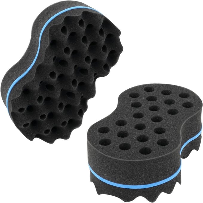 Kappersborstel voor Krullen en Twists - Leren Spons voor Natuurlijk Haar