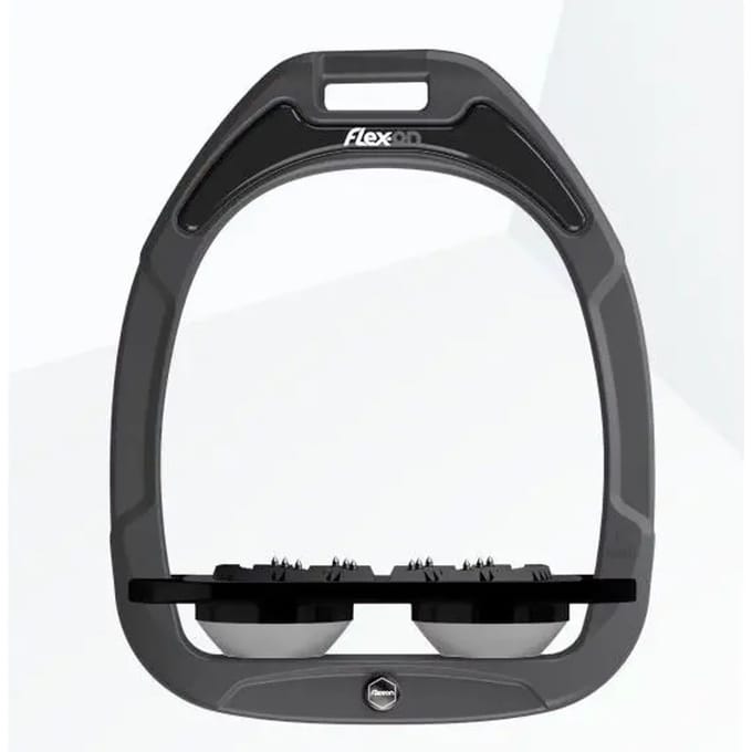 Platte Ultra Grip stijgbeugels antraciet/zwart/grijs Flex-On Green Composite