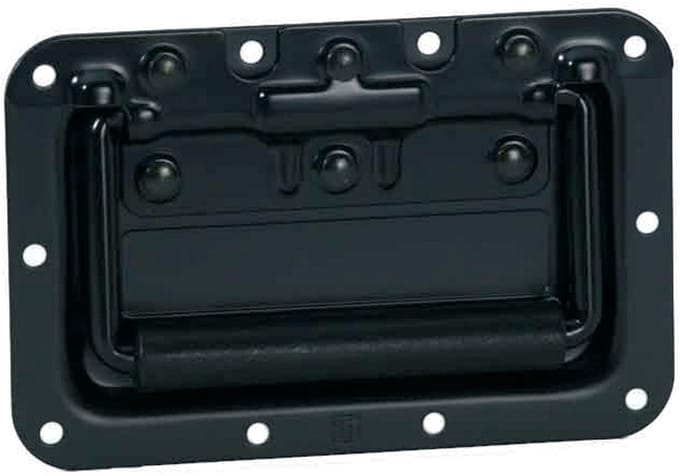 Adam Hall 34082BLK ininklapbare handgreep geveerd zwart, in inbouwplaat - Greep