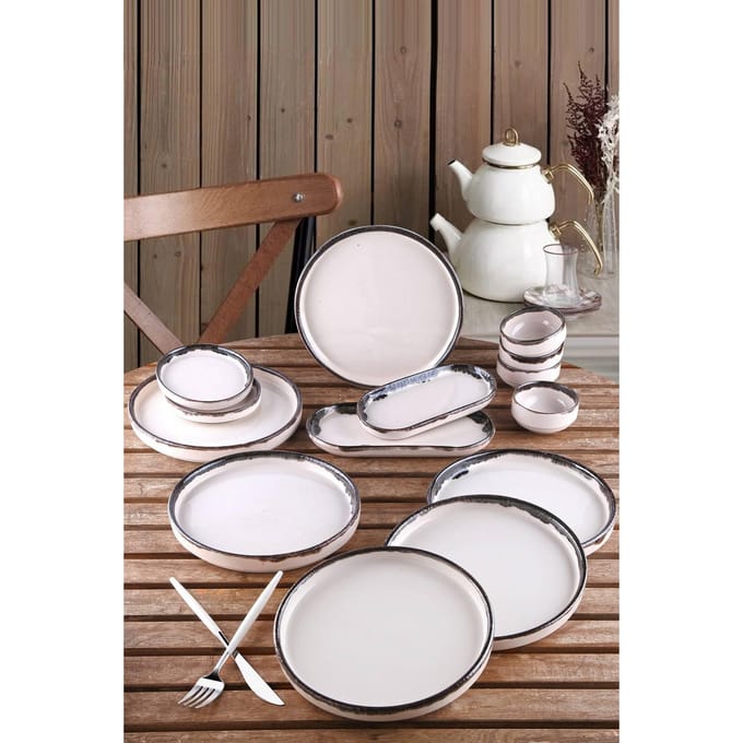 14-delige ontbijtset Edge keramiek | Hermia
