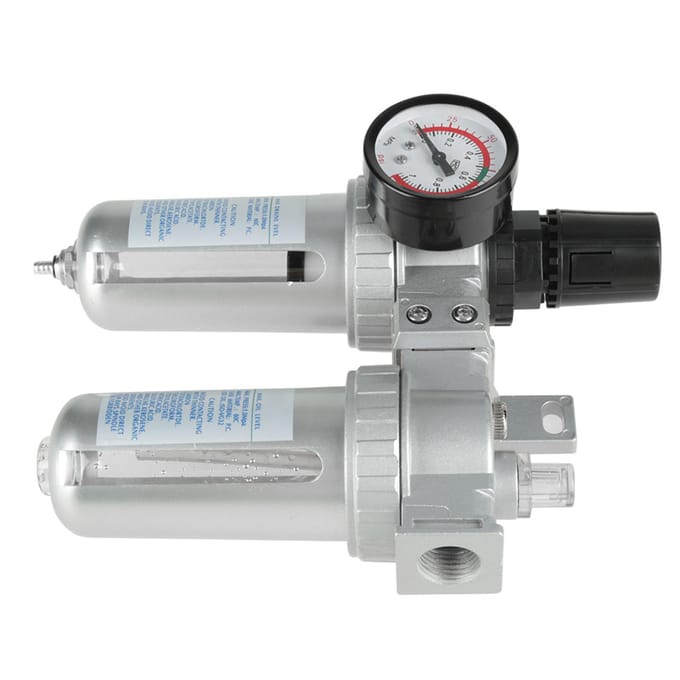12  Luchtdruk Compressor Filter Manometer Vangst Olie Water Regulator Gereedschapskit wit