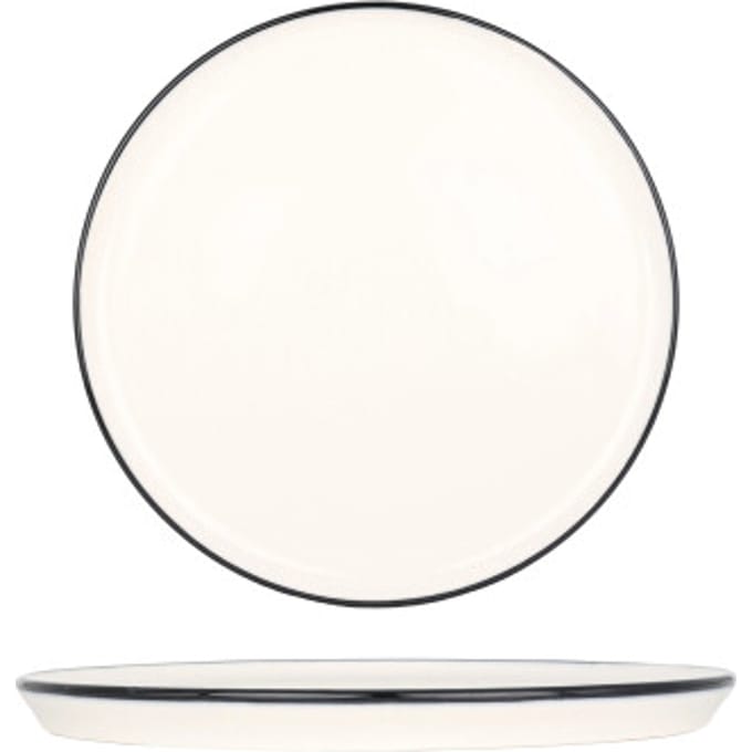 Bonna Dessertbord - Linea Black - Porselein - 22 cm - set van 6