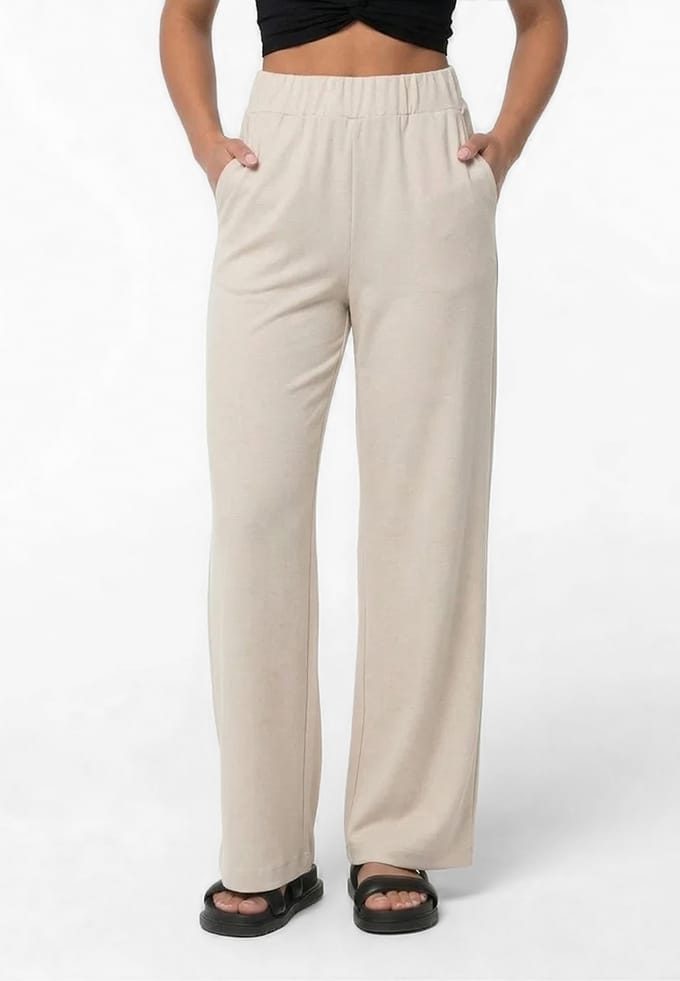 Long Viscose Pants BEIGE