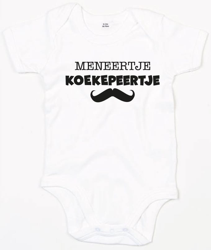 Baby Romper Meneertje Koekepeertje 3-6 maand - Wit - Rompertjes baby met tekst