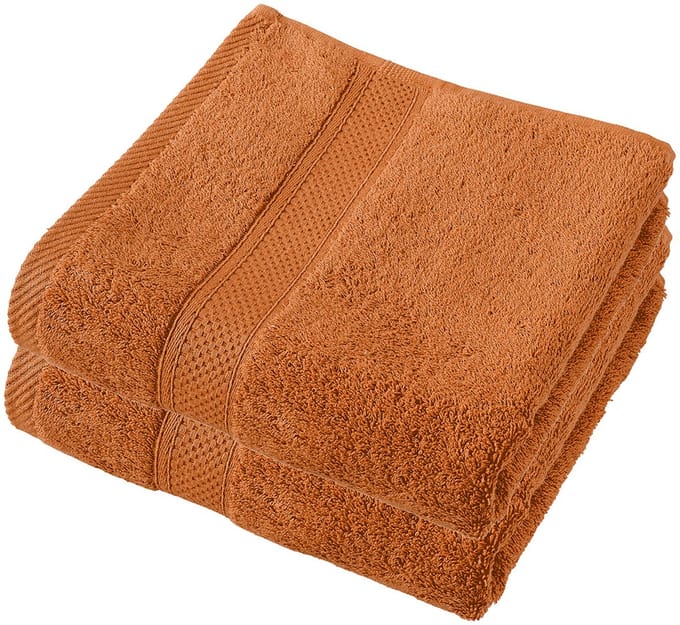 De Witte Lietaer Handdoek Stephanie Caramel - Set 2 stuks - 50 x 100 cm - Bruin - Katoen