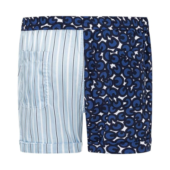 Bedrukte Box Fit Shorts in Blauw