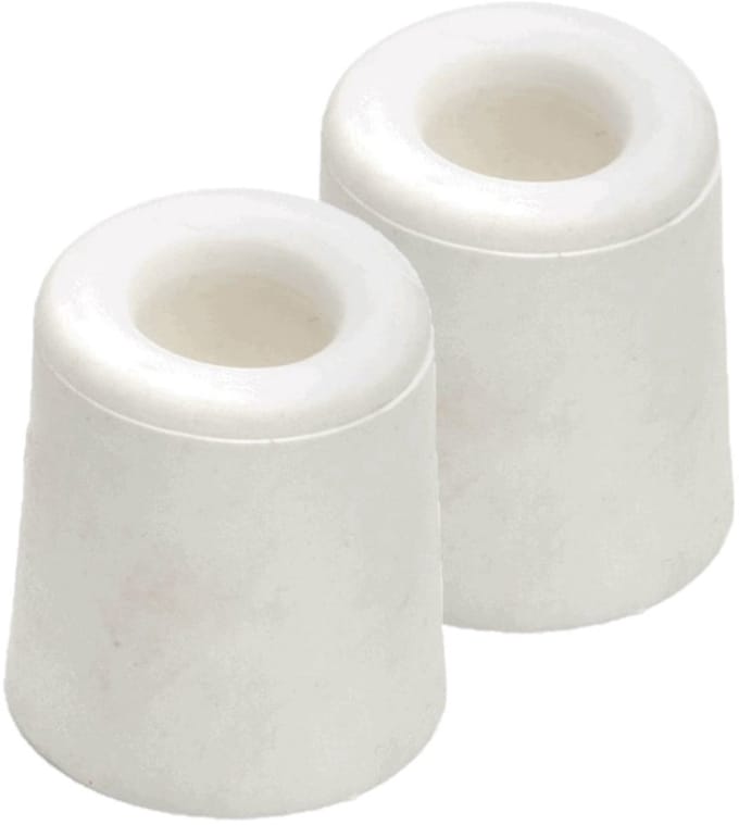 4x stuks deurstopper / deurstoppers rubber wit - 3,3 x 3 cm - deurbuffers / deurbuffer