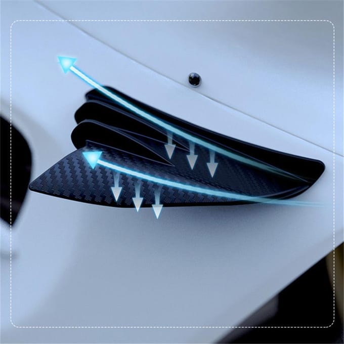 2 stuks glanzende koolstofvezellook motorfiets aerodynamische winglet zijkuip spoiler wing gray