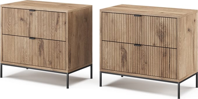 Vicco Eliza Nachtkastje – Set van 2 Viking Eik
