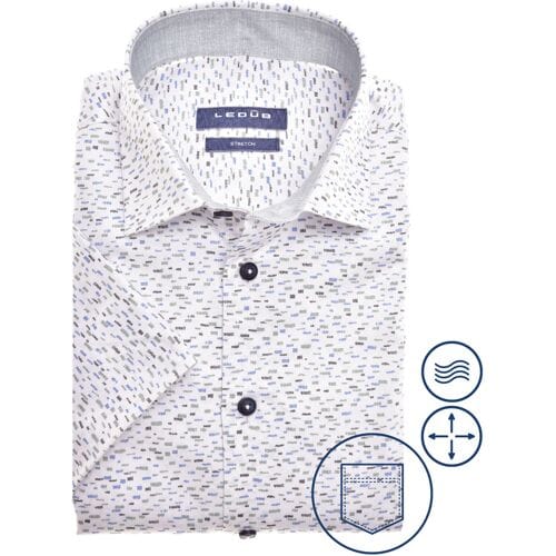 Ledûb Overhemd Sketch Fantasy Semi-Spread Modern Fit Groen / male