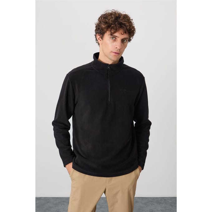 Mannen Pluche Half-Zip Sweatshirt