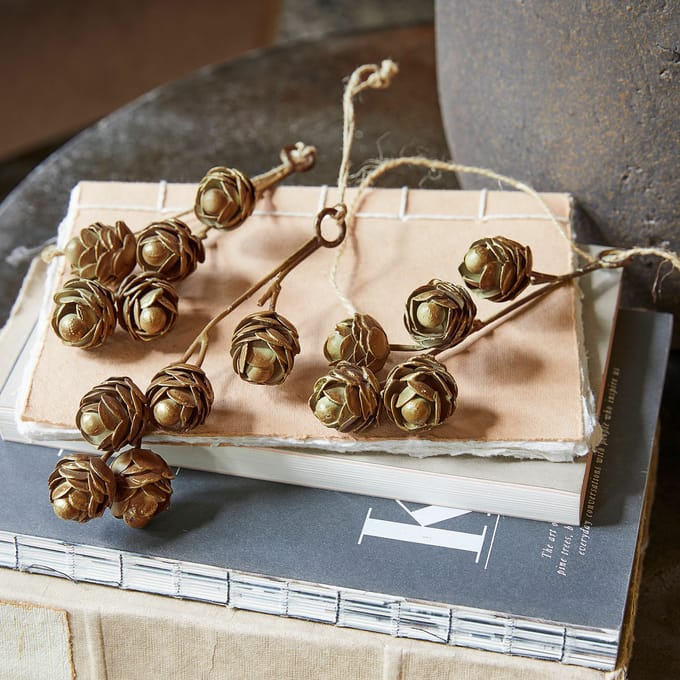 LOBERON Hanger set van 3 Lazimra antiek goud/groen