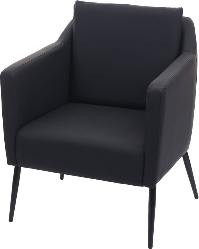 Lounge fauteuil MCW-H93a, fauteuil cocktail fauteuil relax ~ kunstleer zwart